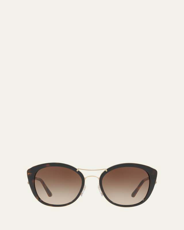 Round Sunglasses with Metal Trim